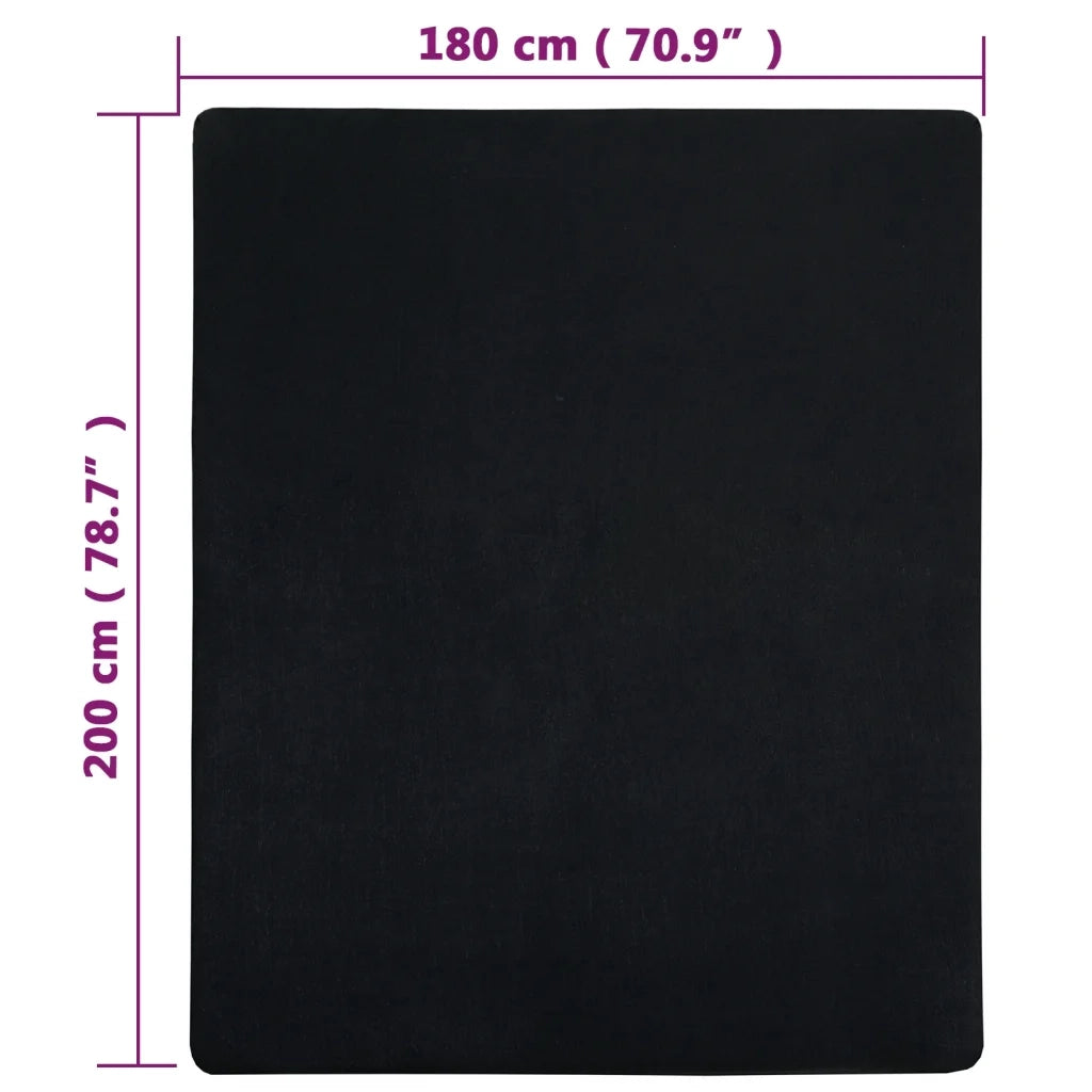 Lenzuolo con Angoli Jersey Nero 180x200 cm Cotone 136218