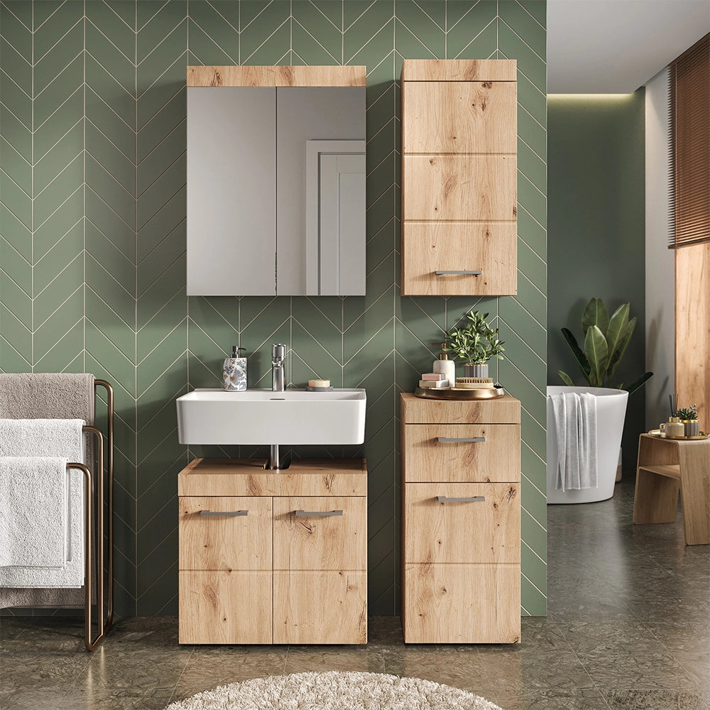 Set mobili bagno Luna Quercia Wotan 5 parti Vicco