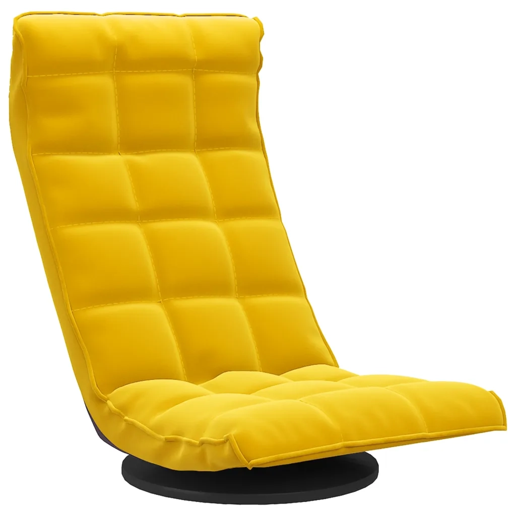 Sedia da Pavimento Girevole Gialla in Velluto 336571