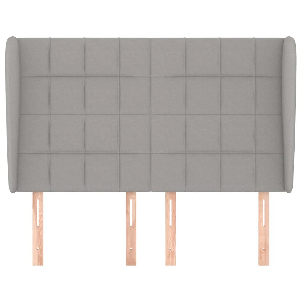 Testiera | Testata ad Orecchio Grigio Chiaro 147x23x118/128 cm in Tessuto
