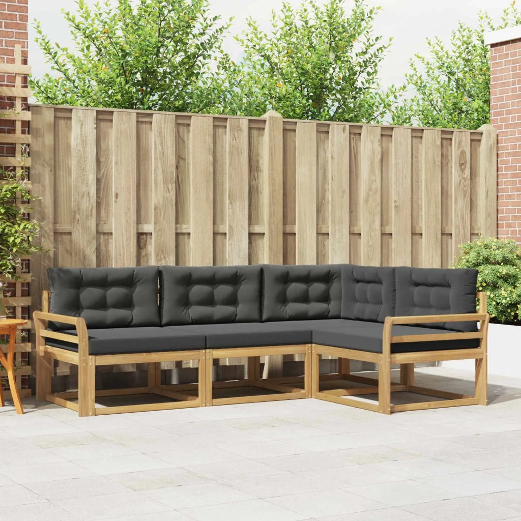 Set di divani da esterno 3 pz Bianco e Antracite Poliestere 3386376