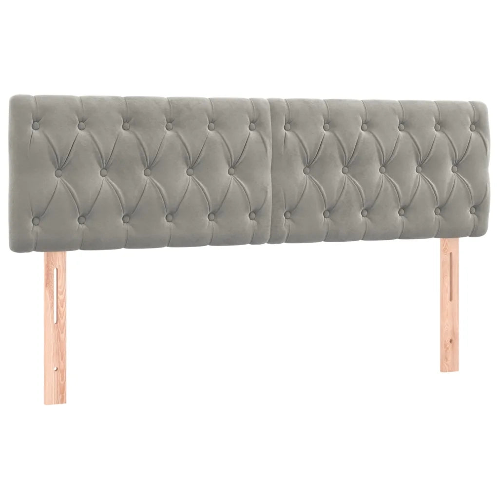 Testiera | Testata Grigio Chiaro 160x7x78/88 cm in Velluto