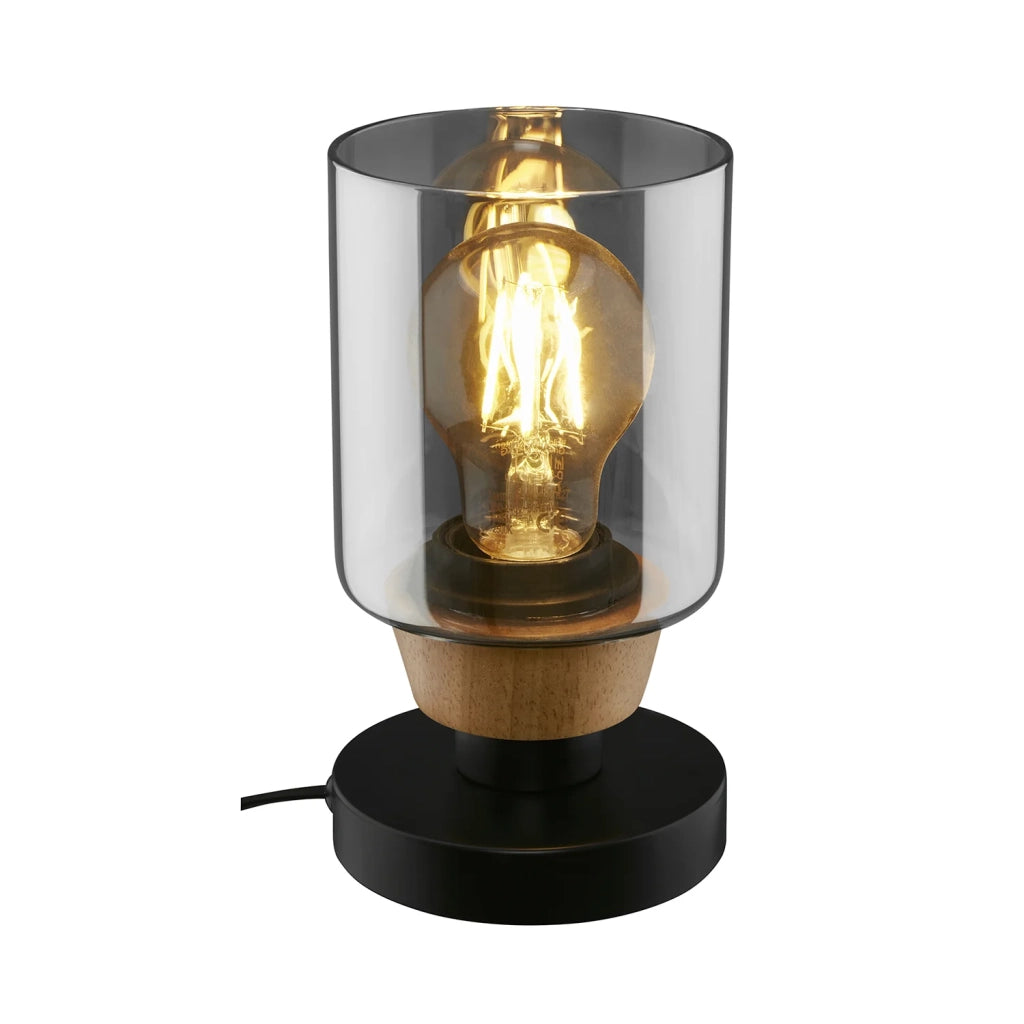 Lampada Da Tavolo Contemporanea Royk Metallo Nero 1 Luce E27