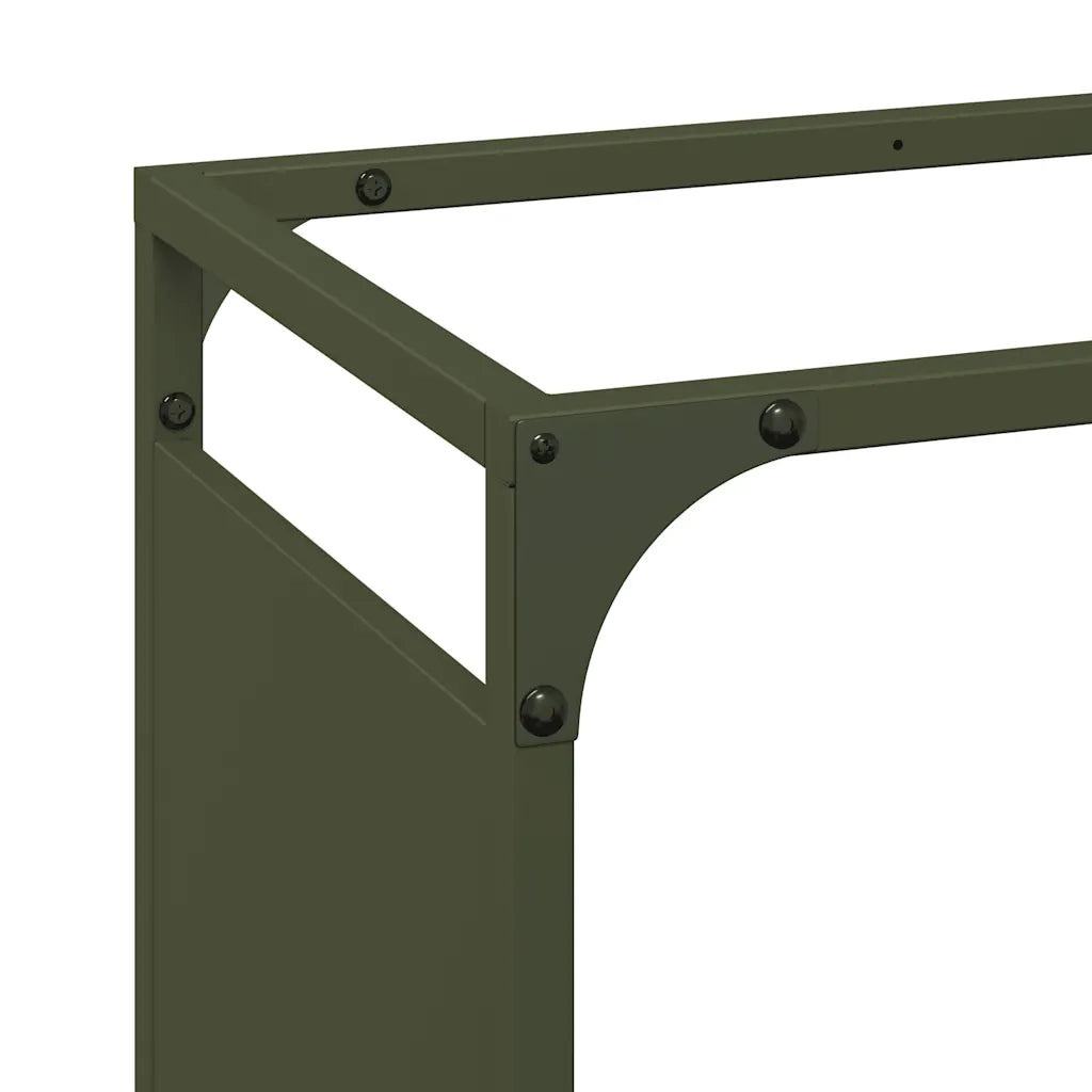 Rastrelliera per Legna da Ardere Verde Oliva 90x28x65 cm 864206