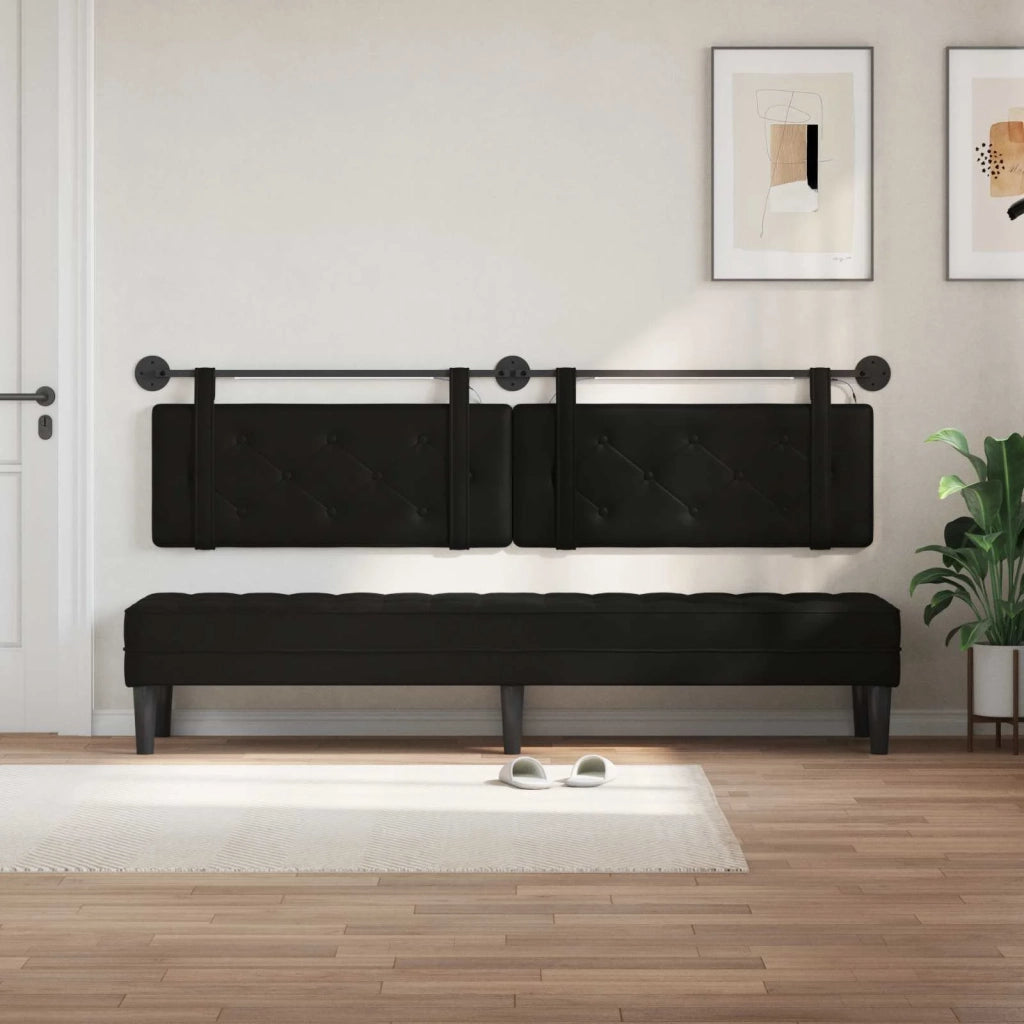 Testiera | Testata sospesa Con luce LED Nero Similpelle