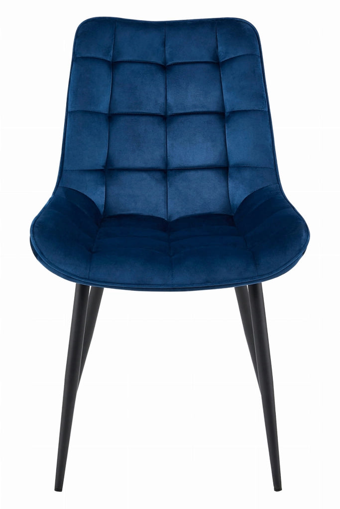 Sedia VALORA BERA - Velluto blu navy con gambe nere