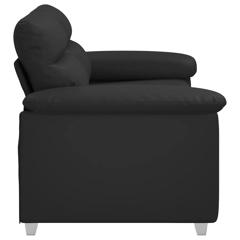 Divano a 2 posti nero 160x81x84 cm in similpelle 4105337