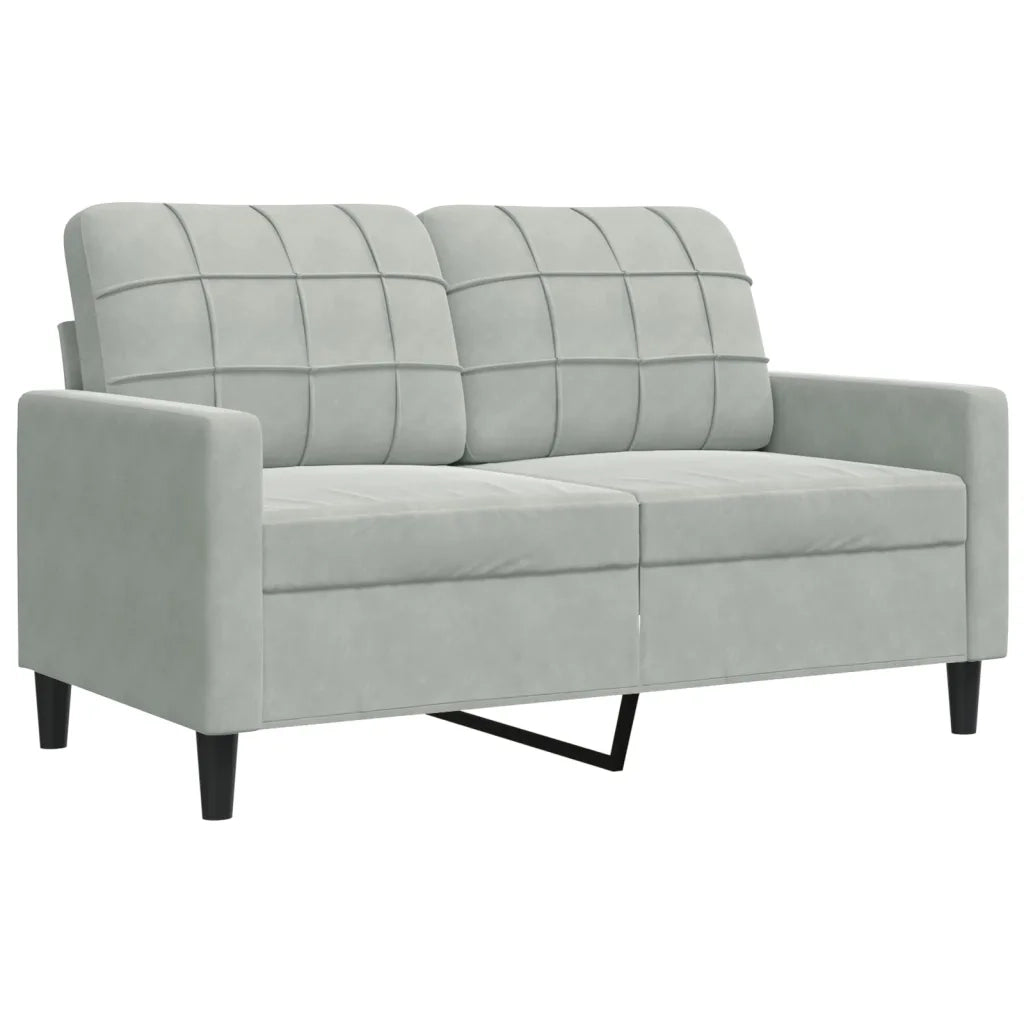 Set di Divani 3 pz con Cuscini e Rinforzi Grigio Chiaro Velluto 3278371