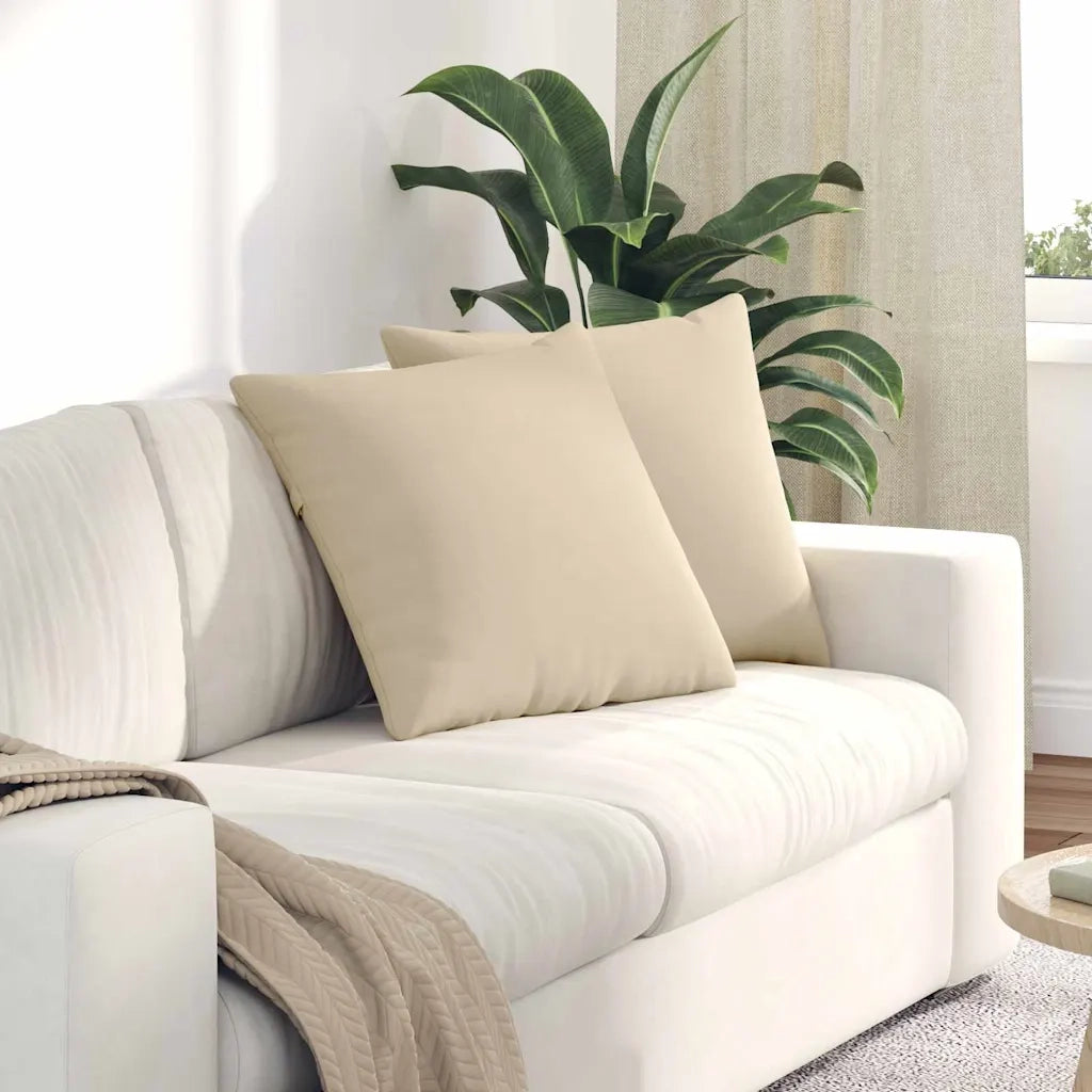 Cuscini da Divano 2 pcs Crema 50 x 50 cm Tessuto 42013987
