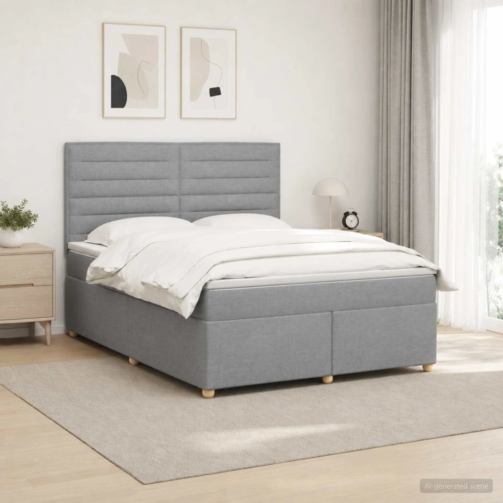 Letto box spring con materasso Grigio Chiaro 140 x 200 cm 3455357