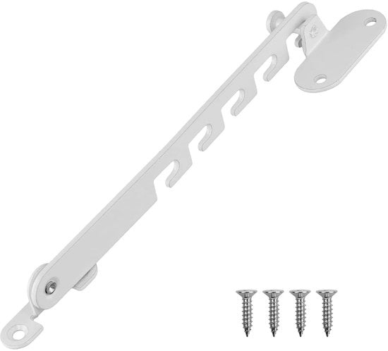 Regolatore di apertura finestra - Sicurezza e comfort - 1 pezzo - Bianco - Plastica e metallo