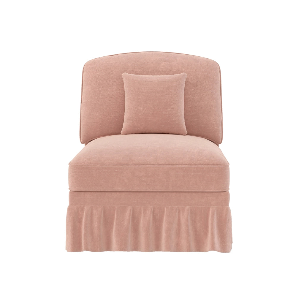 Divano 1 Posto senza Braccioli con Cuscino ¨C Xylo ¨C Rosa, Tessuto Chenille