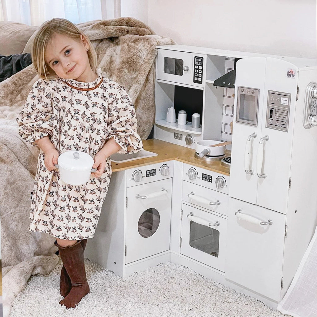 Cucina Giocattolo per Bambini ¨C Minimal ¨C Legno, Bianco, 82x65x87 cm