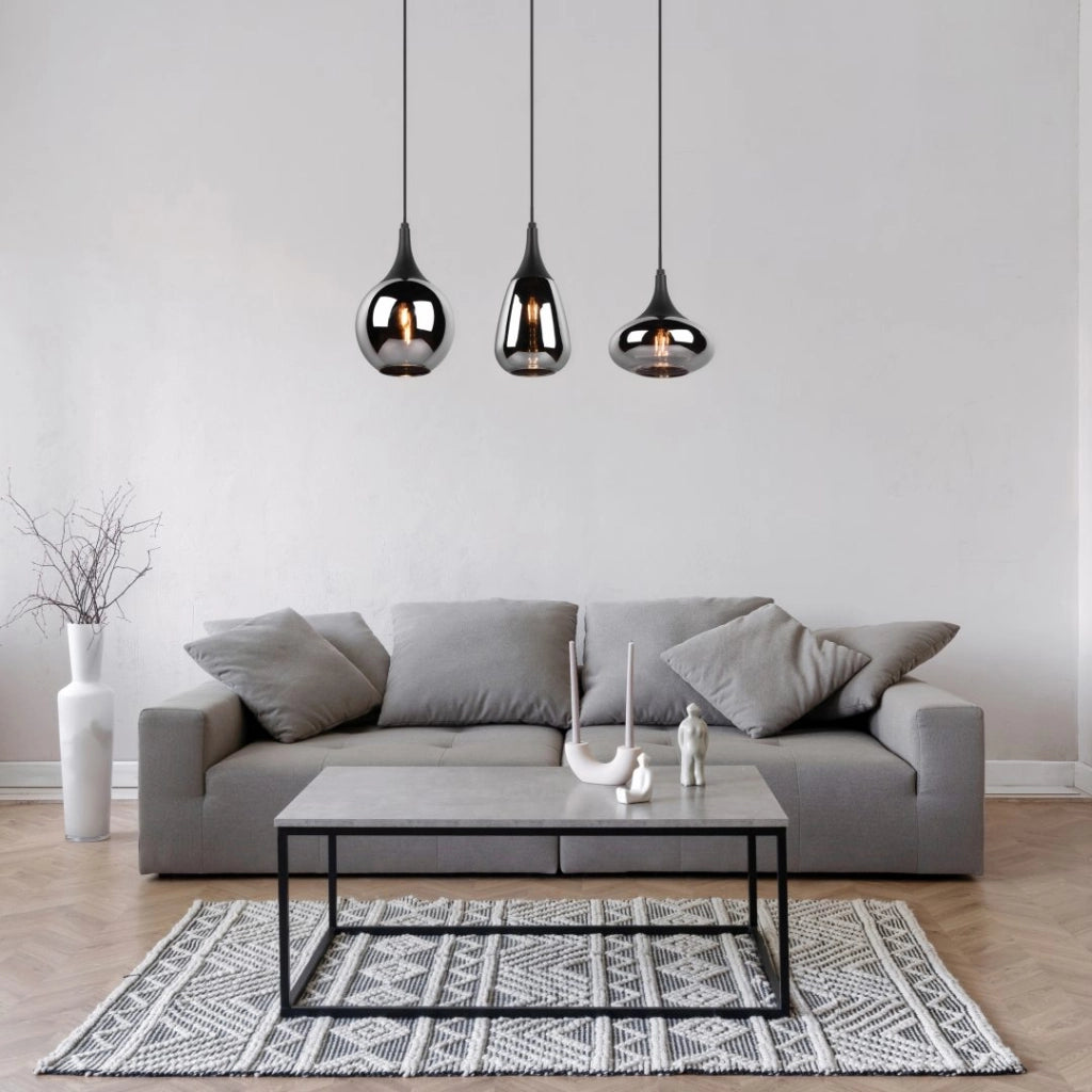 Lampadario Trio Lumina nero 3 luci E14 Ø69cm dimmerabile