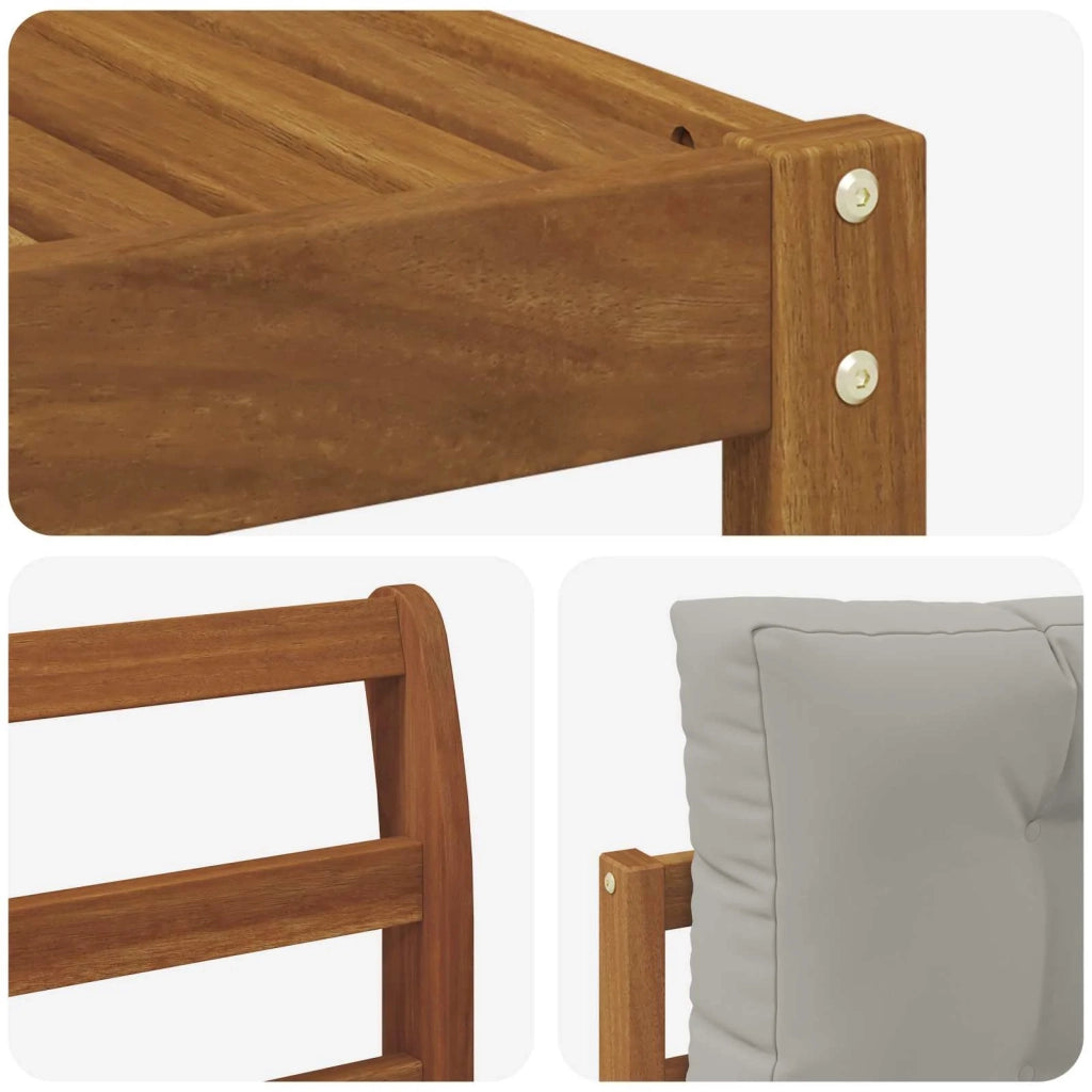 Set di divani da esterno 8 pcs Grigio Naturale e Chiaro 3367999