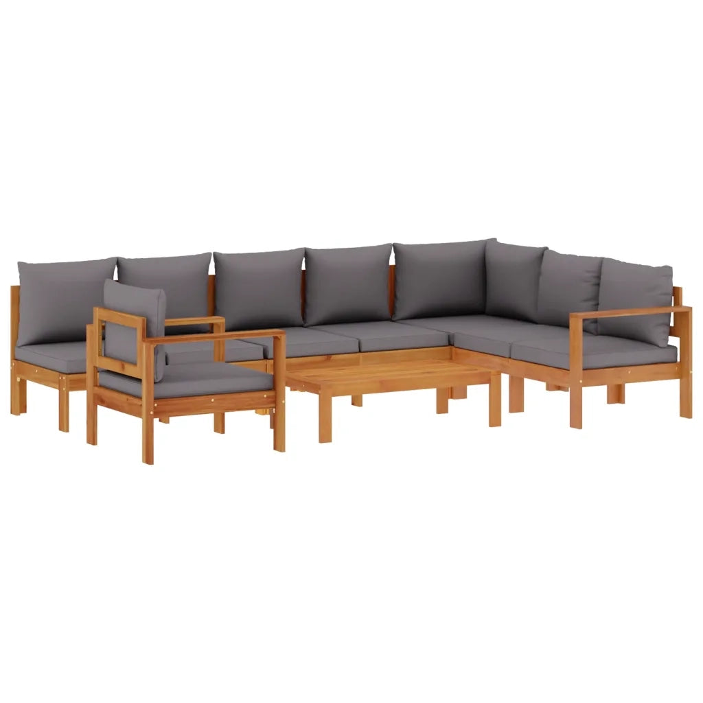 Set Divano da Giardino 6 pz con Cuscini in Massello di Acacia