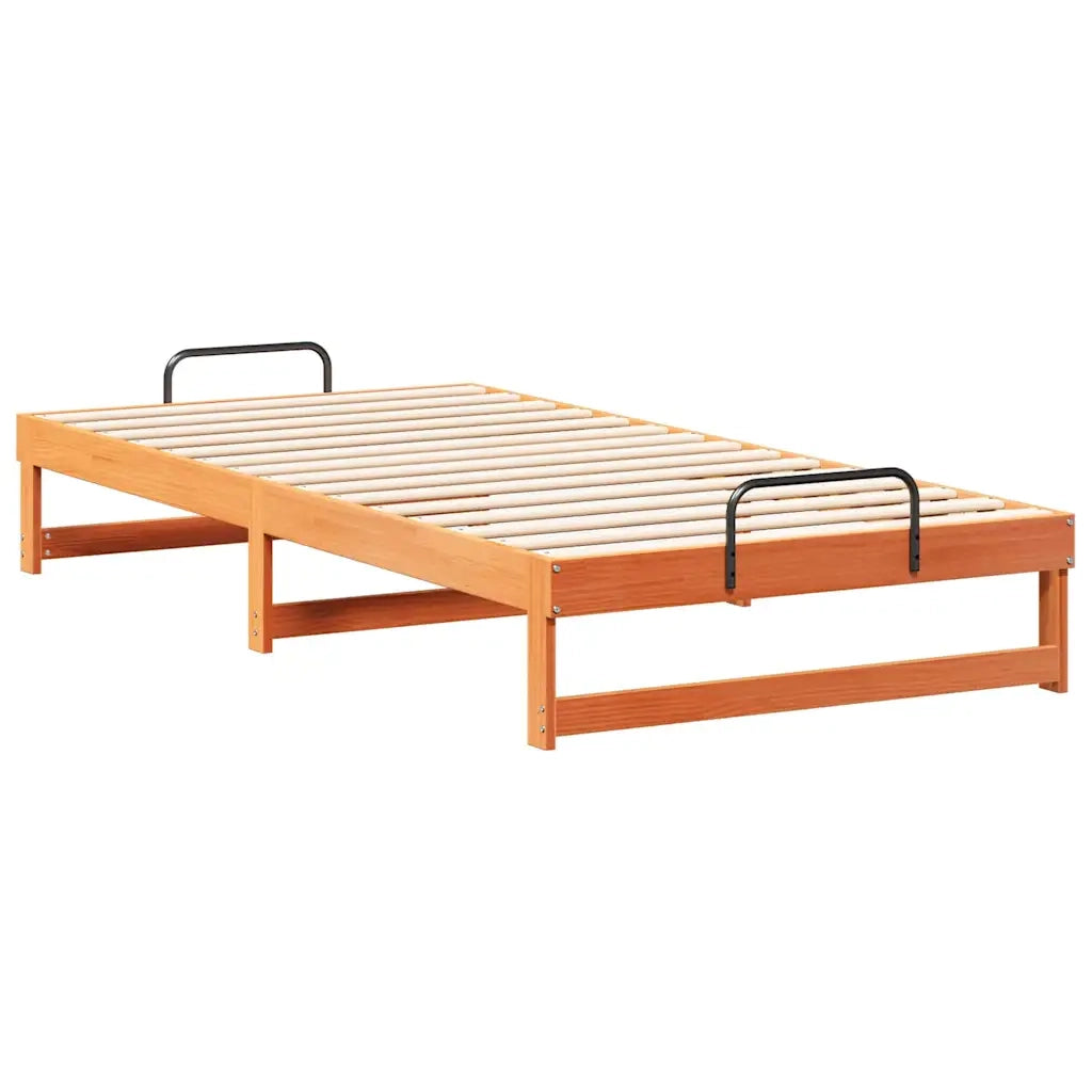 Struttura del letto Marrone 100 x 210 cm Pino massello 873165