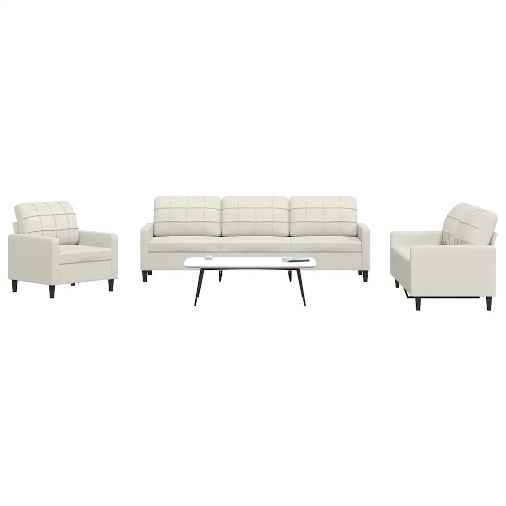 Set di Divani 4 pz con Cuscini Crema in Velluto 3278449