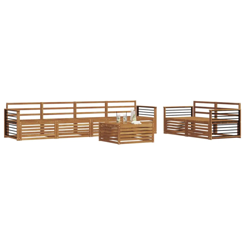 Set di divani da esterno 7 pcs Naturale 3373069