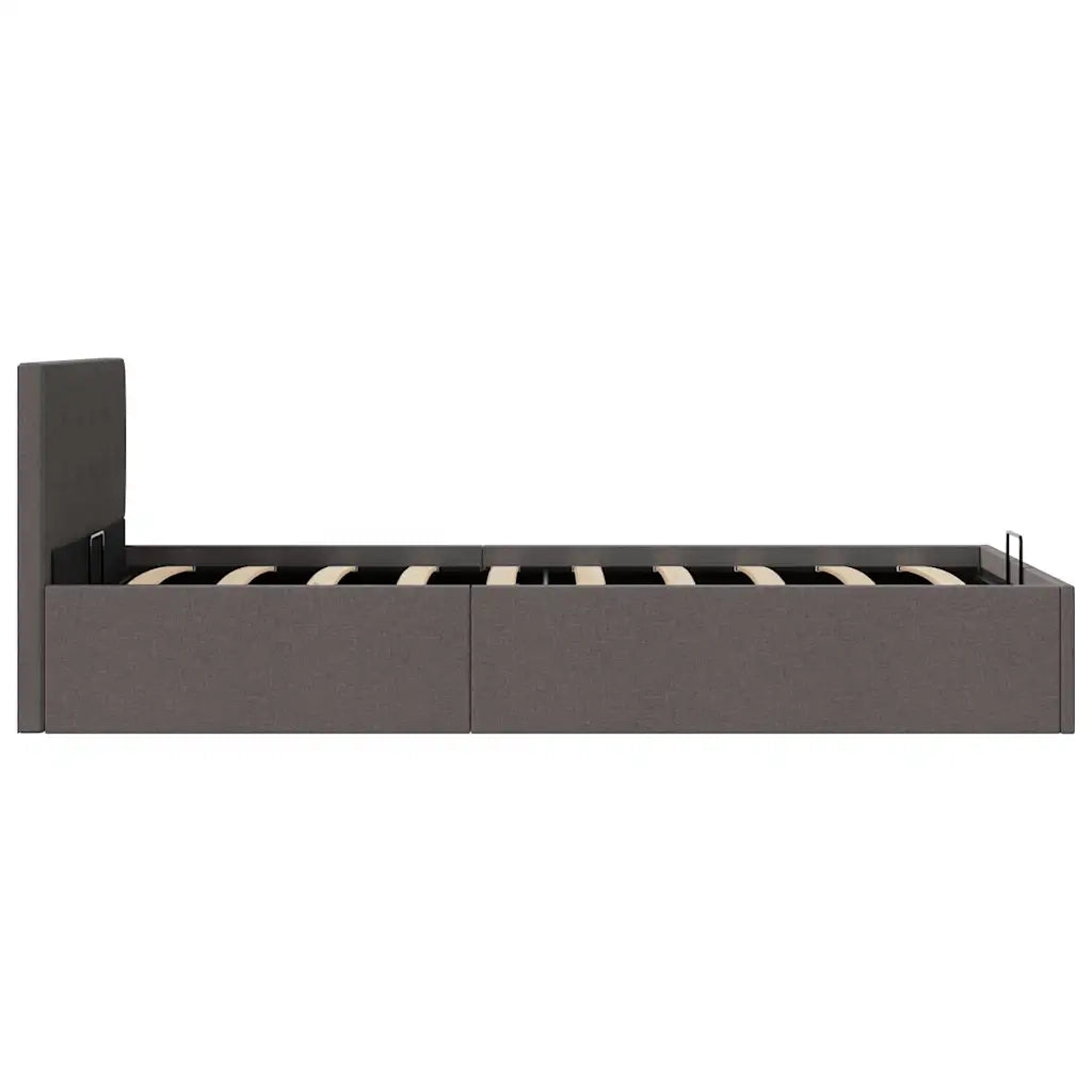 Letto singolo | Letto per adulti | Giroletto Idraulico Contenitore Grigio Scuro Tessuto 100x200cm