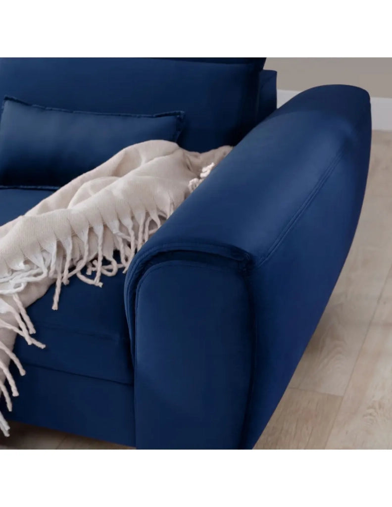 Divano ad angolo convertibile blu navy angolo sinistro 4 posti FABLE