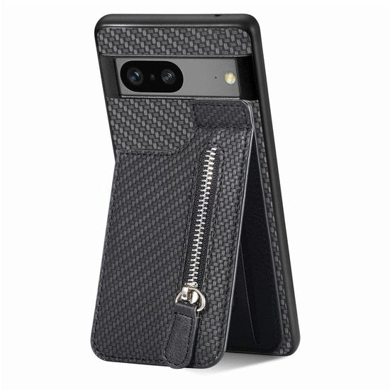 Portafoglio per iPhone 16 - Pelle PU - Chiusura Magnetica - Tessuto con Raccordo - Resistente allo Shock - Fessure per le Carte - Design Sottile - Contenitore per le Carte