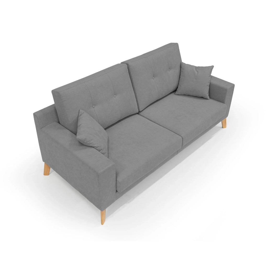 Danish Divano moderno in tessuto morbido impermeabile T02 206 cm grigio