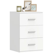 Comodino con 3 cassetti ¨C zephmum ¨C MDF, bianco, 40x40x50 cm
