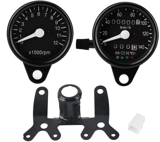 Contachilometri - Meccanico - Odometri - Adatto per CG125/GN125 - Nero - Inclusa Maniglia - Dimensioni 160 x 130 mm - Contachilometri per Motocicletta