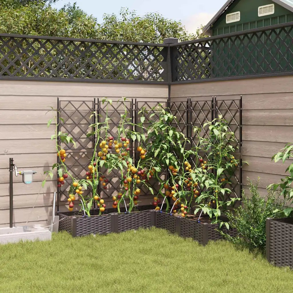 Vaso da giardino 5 pcs Marrone Plastica 42002832