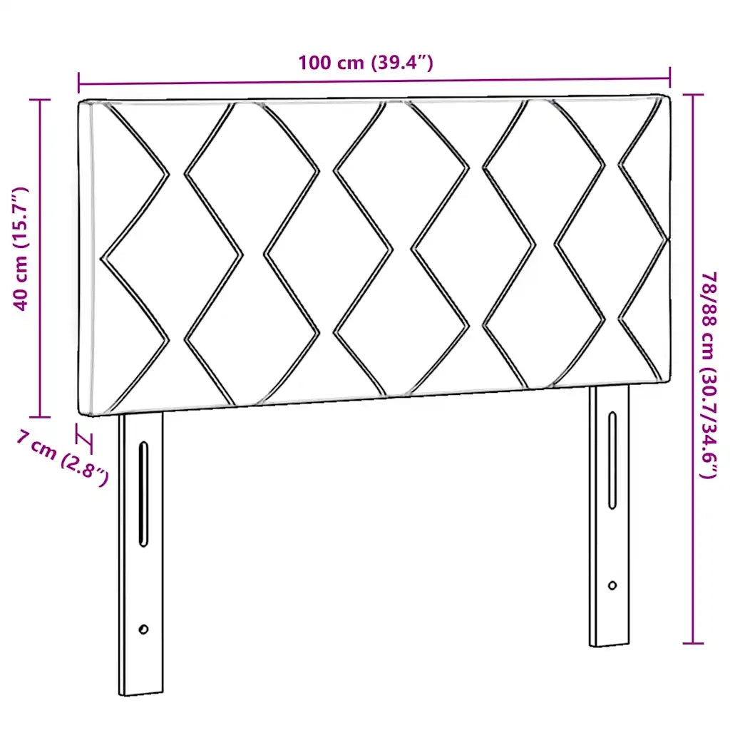 Testiera | Testata LED Grigio 100 cm Tessuto