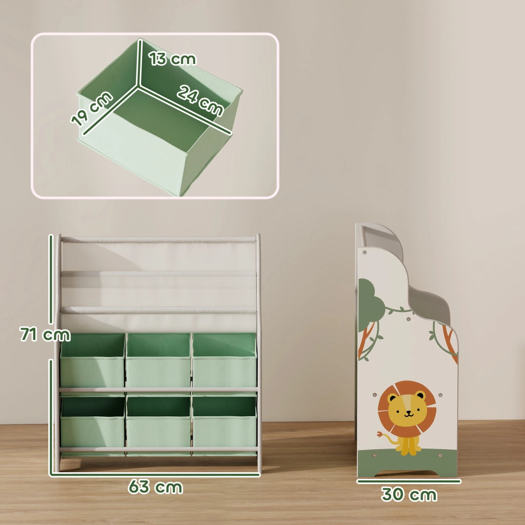 Mobile per bambini con 6 cassetti e scaffale ¨C Minimal ¨C 63x30x71cm, verde