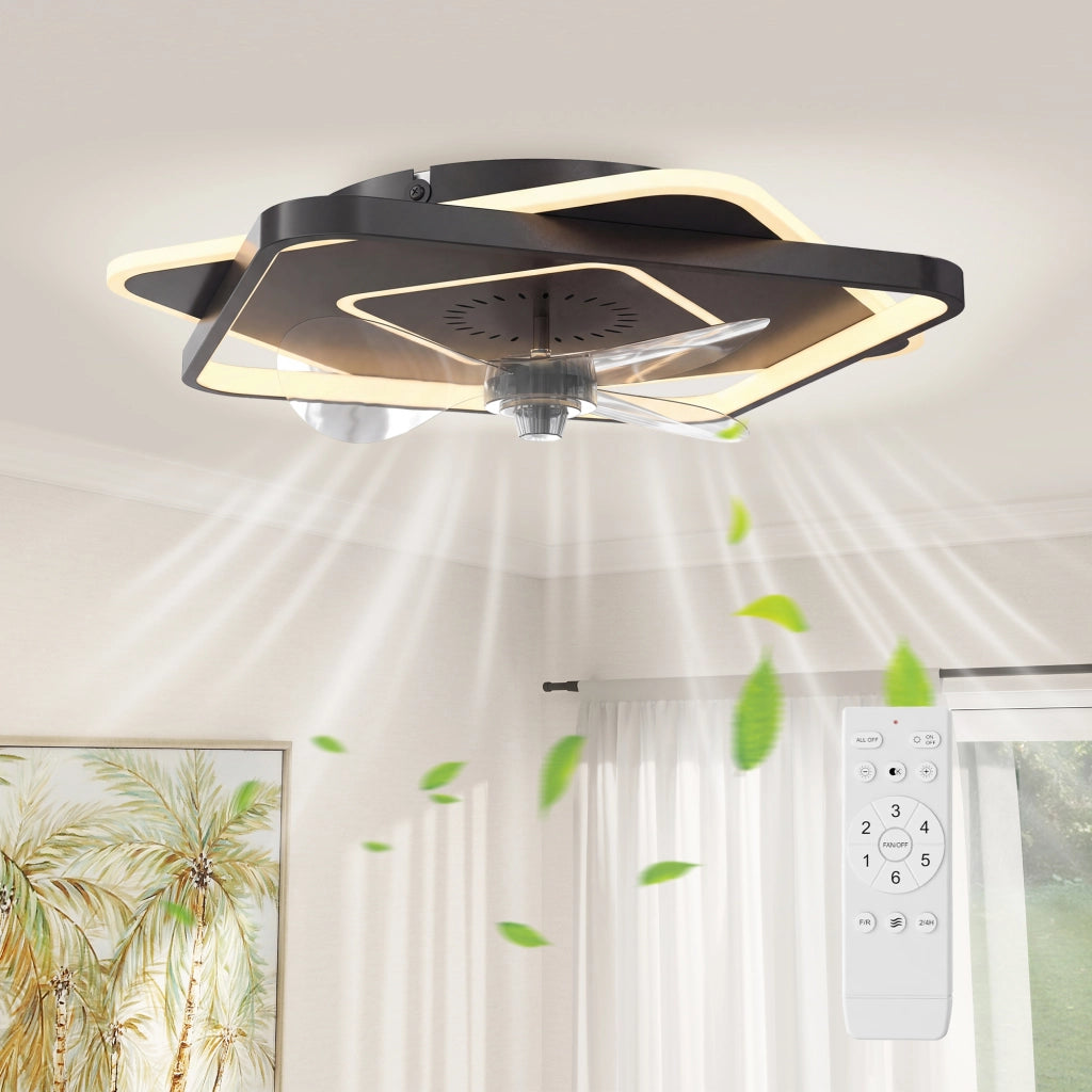 Ventilatore da soffitto con luce LED e telecomando ¨C Xylo ¨C 6 velocit¨¤, 3 temperature di colore