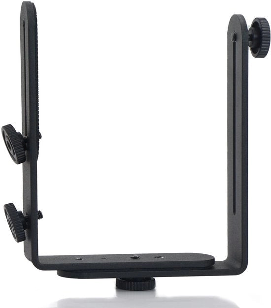 Supporto per attrezzi - L - a forma di - Doppio supporto per flash - Cerniera metallica - Per macchine fotografiche/flash - Materiale di alta qualità - Supporto per flash