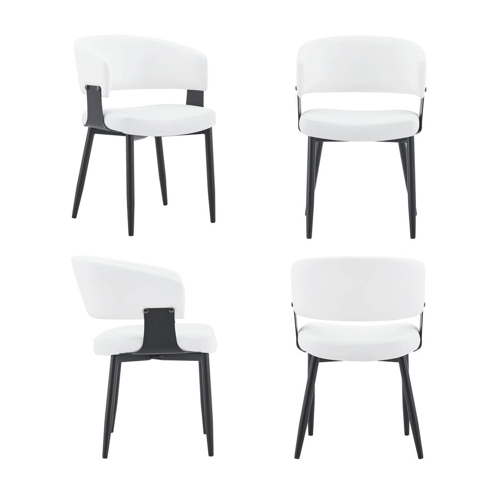 Sedie da Pranzo Set 2 Pezzi Stile Retro ¨C MINIMAL ¨C Similpelle, Braccioli, Gambe in Metallo