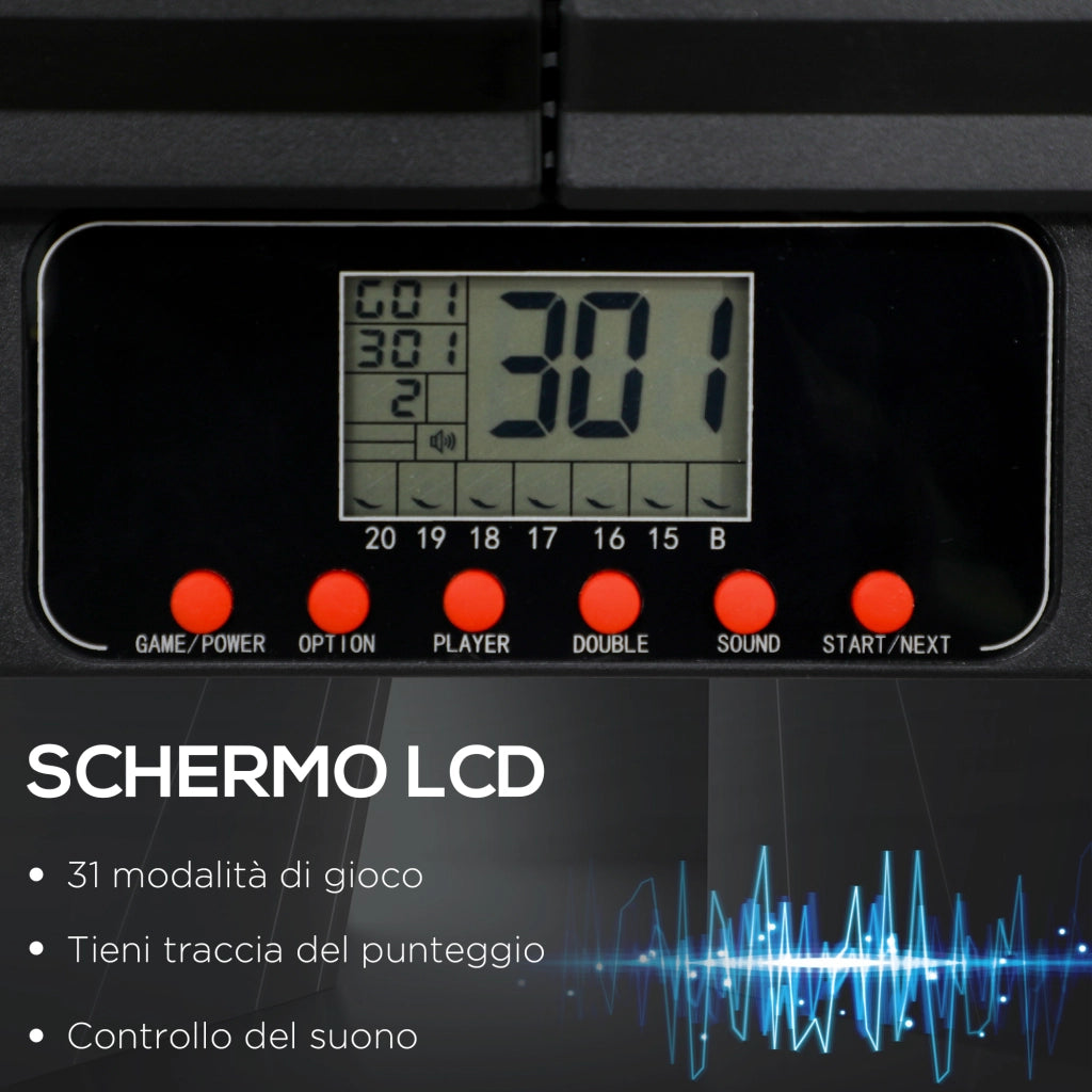 Bersaglio Freccette Elettronico ¨C Minimal ¨C Rosso e Nero, 83x45x4 cm