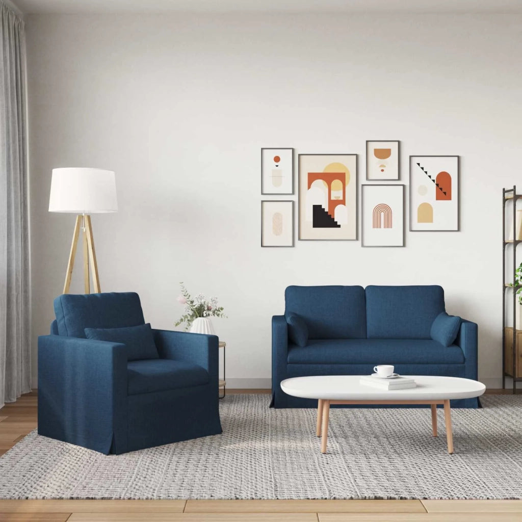 Set di divani 2 pcs Blu 139 x 78 x 80 cm Tessuto 3407499