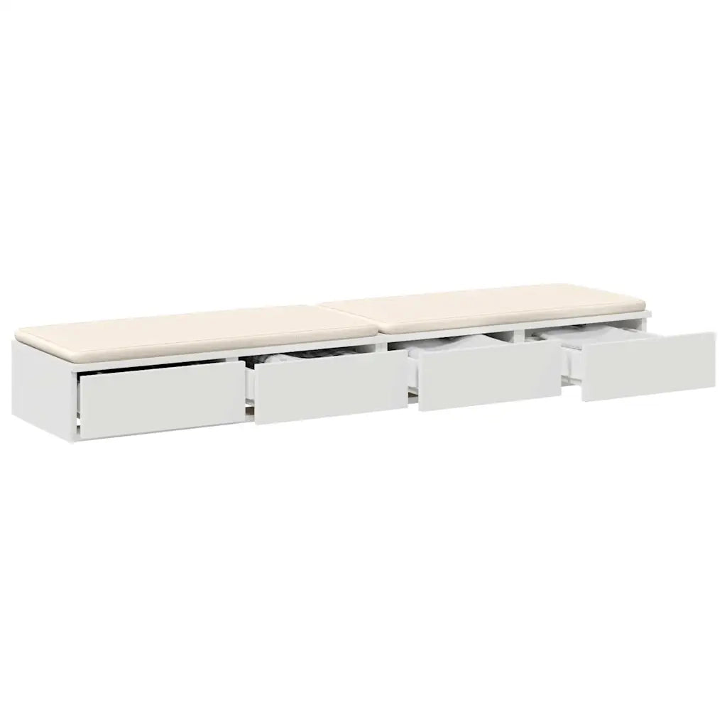 Cassetti per letto | Comodino | Armadio da Notte | Mobiletto da notte con cassetto Bianco 140 x 36,5 x 16,5 cm