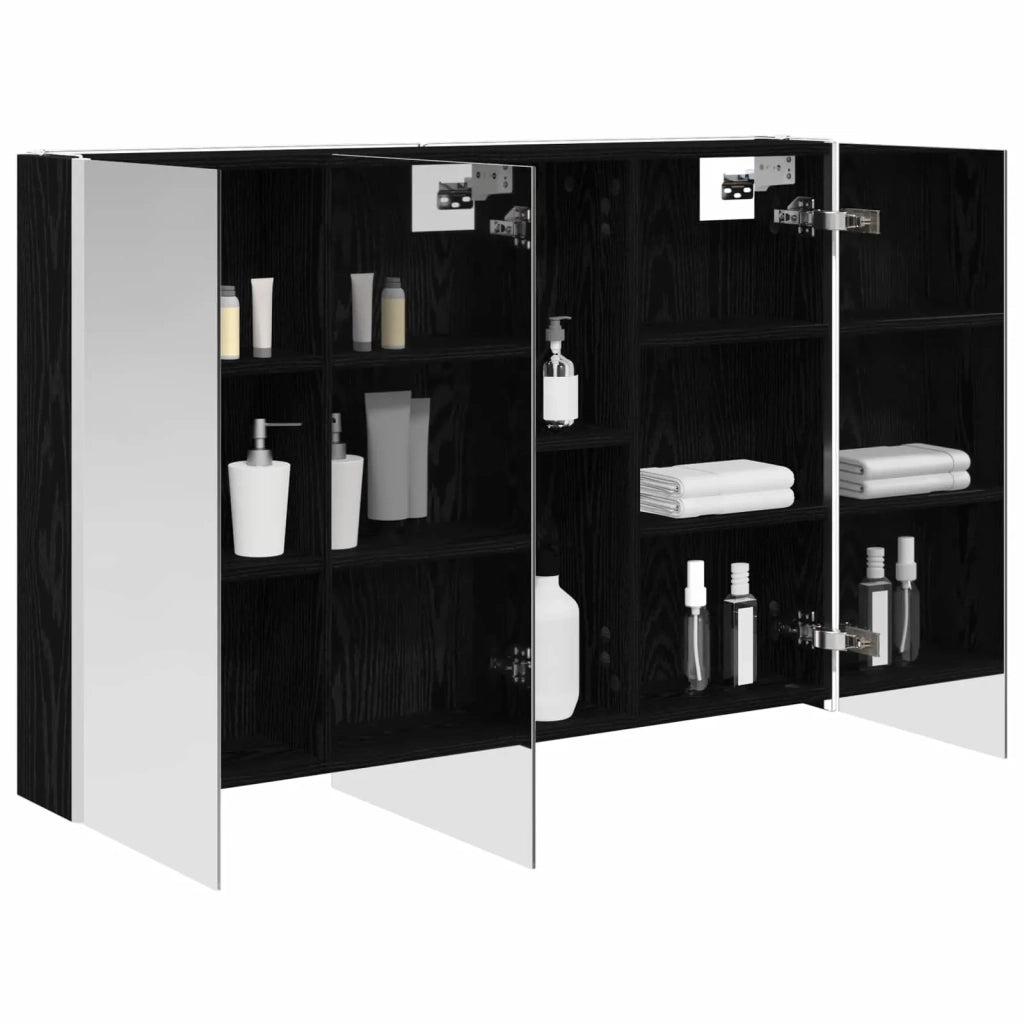 Mobiletto per specchio da Bagno | Armadio da bagno Rovere Nero