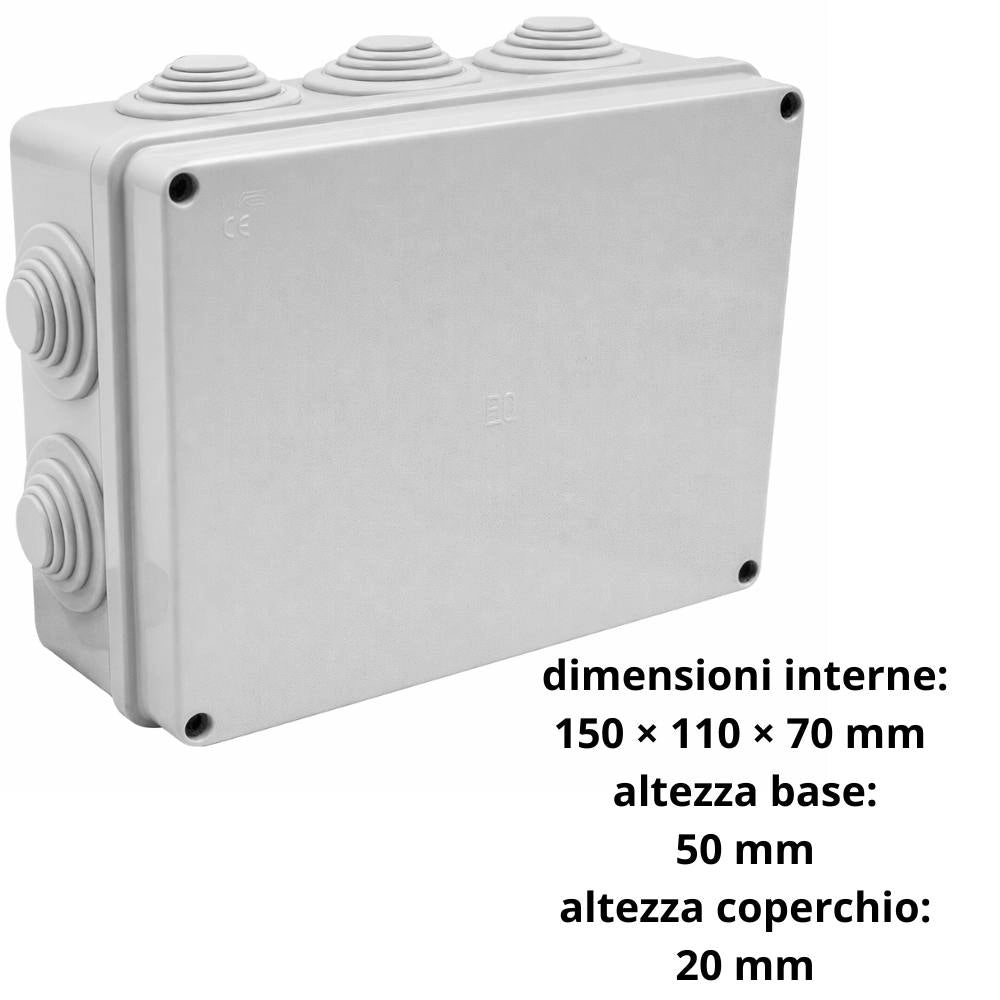Cassetta stagna marlanvil 008 collegamenti elettrici protetti 150x110x70mm