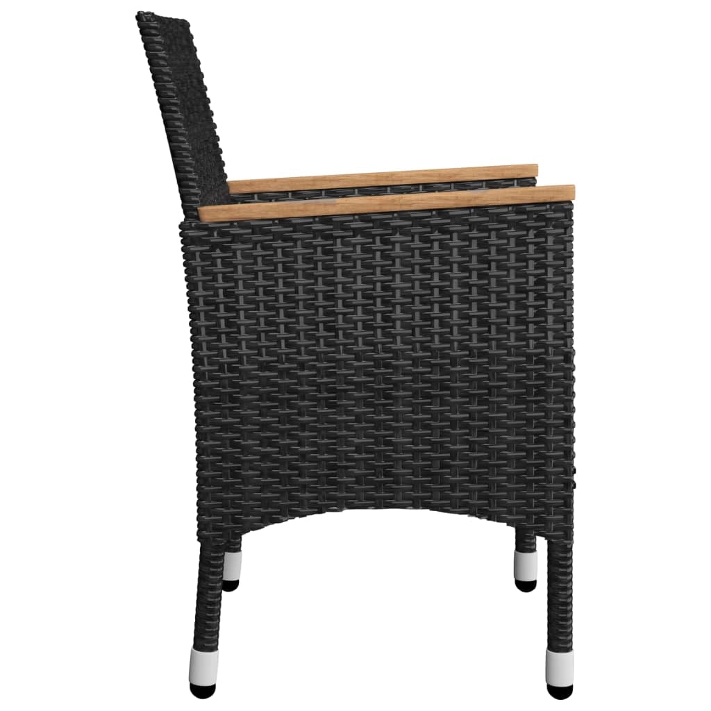 Set da pranzo da giardino per esterni 5 pezzi nero 02_0013857