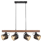 Lampada soffitto industriale Rabalux Rotem 4xE14 noce nera