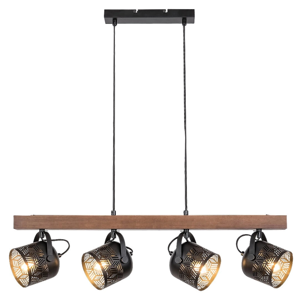 Lampada soffitto industriale Rabalux Rotem 4xE14 noce nera