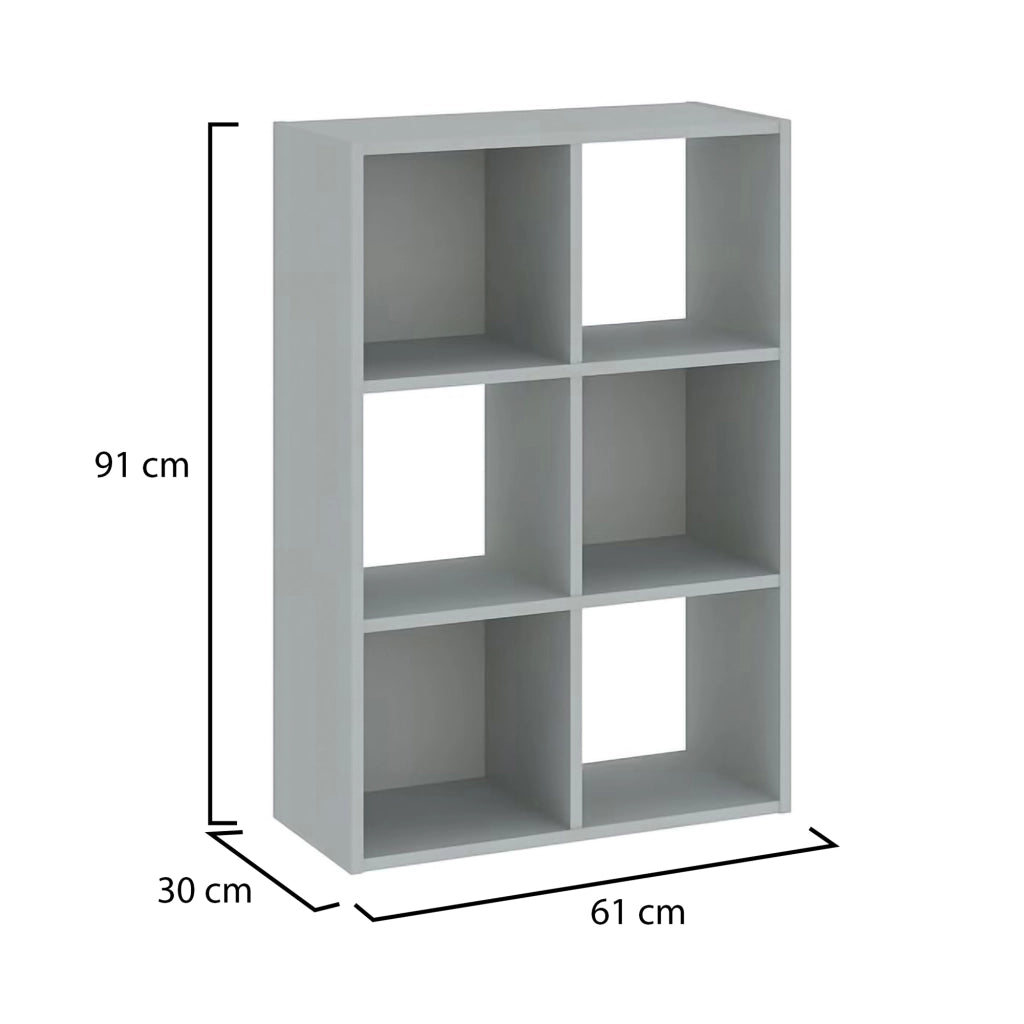 Biblioteca Lifasa, Libreria 4 Ripiani, 61x30x91h cm Grigio