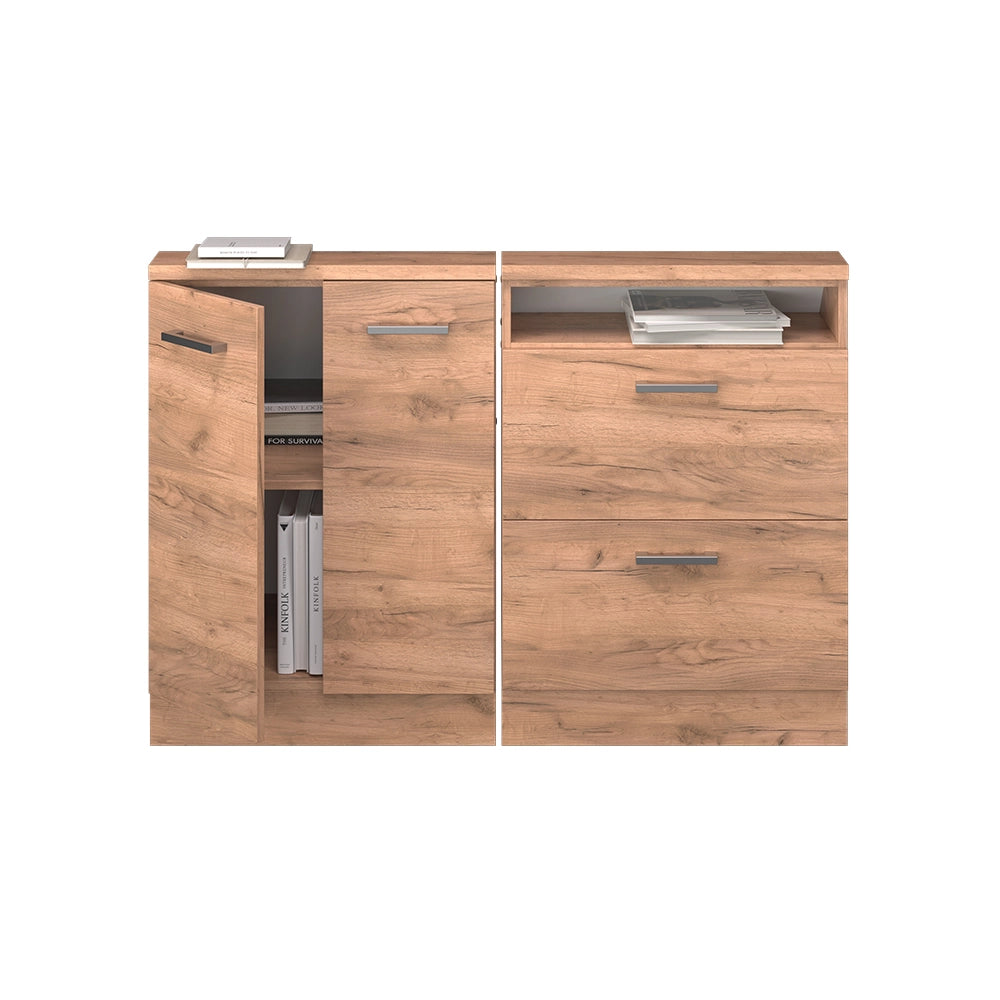 Set di mobili sottotetto Rion Rovere dorato/Rovere dorato 120 x 83.8 cm Set di 2 Vicco
