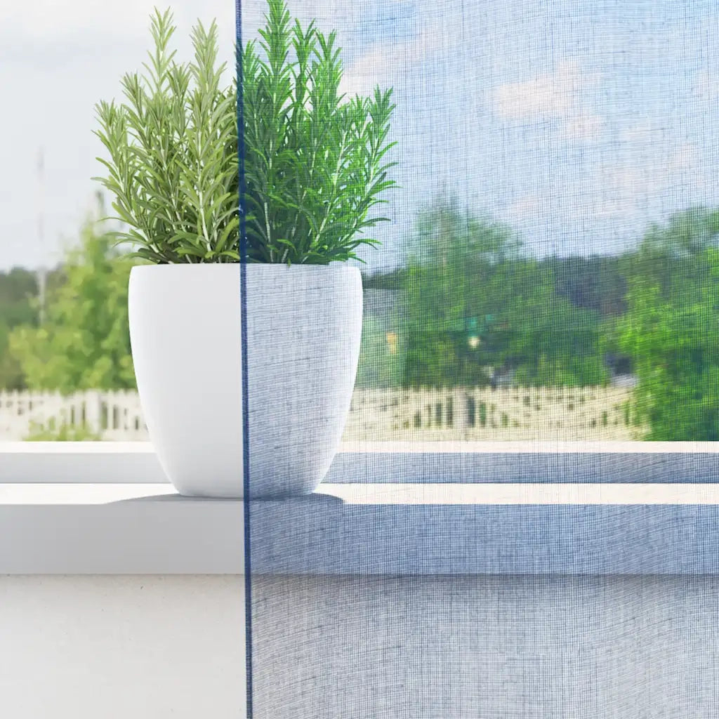 Tende in Voile con Tasche per Aste 2 pz Blu Reale 4102213