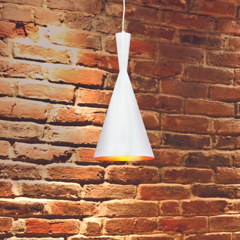 Lampada a sospensione bianco-oro Modern E27 Polux 150cm