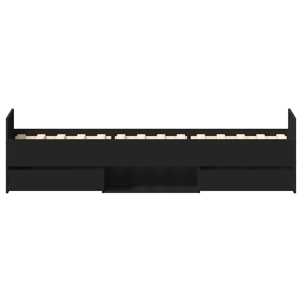 Giroletto con Testiera e Pediera Nero 90x200 cm 3203804