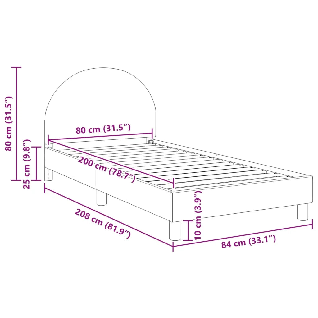Struttura letto bambini con testata-Giroletto per bambini Grigio Chiaro 80 x 200 cm 801914