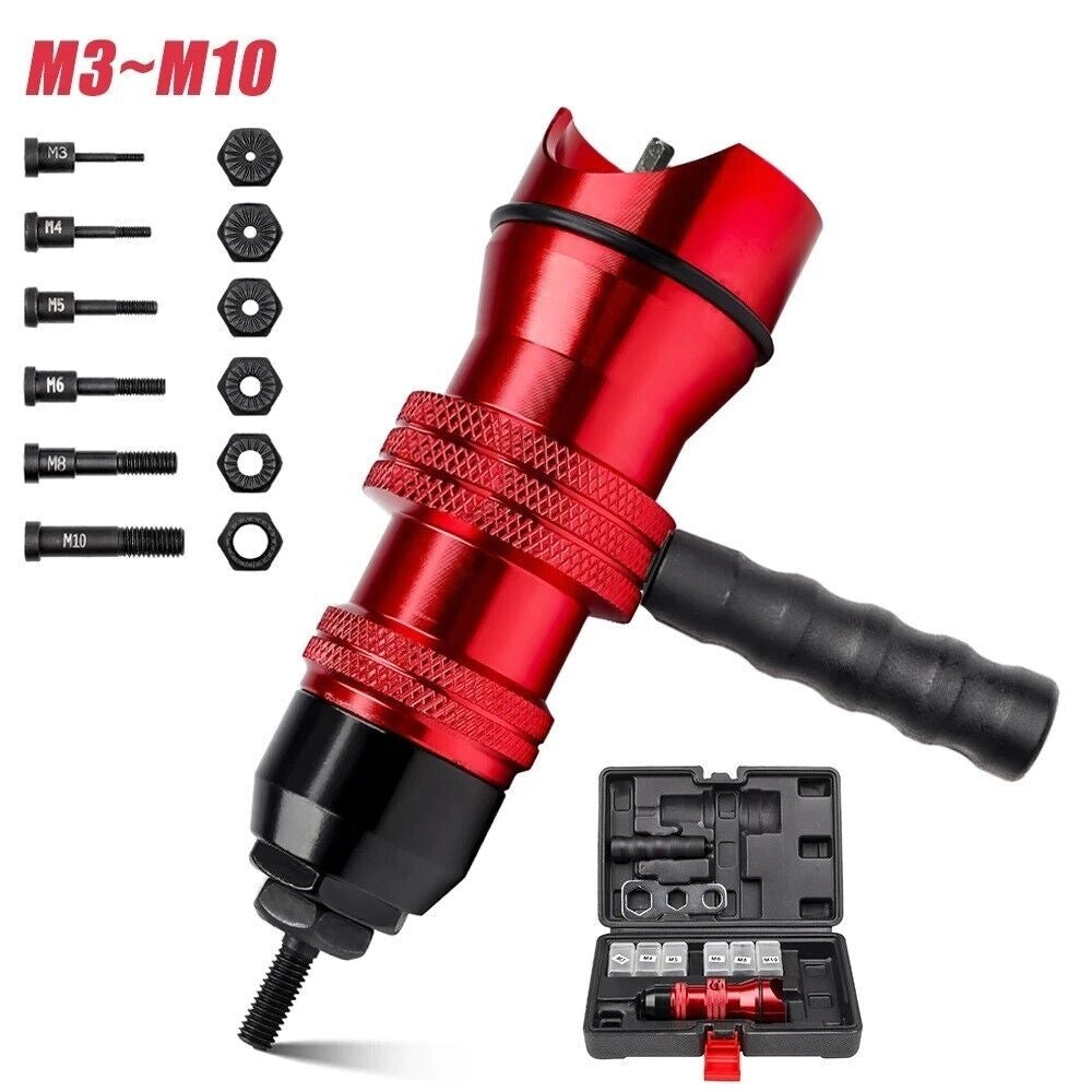 Kit conversione da trapano a rivettatrice inserti rivetti filettati M3-M10 07445